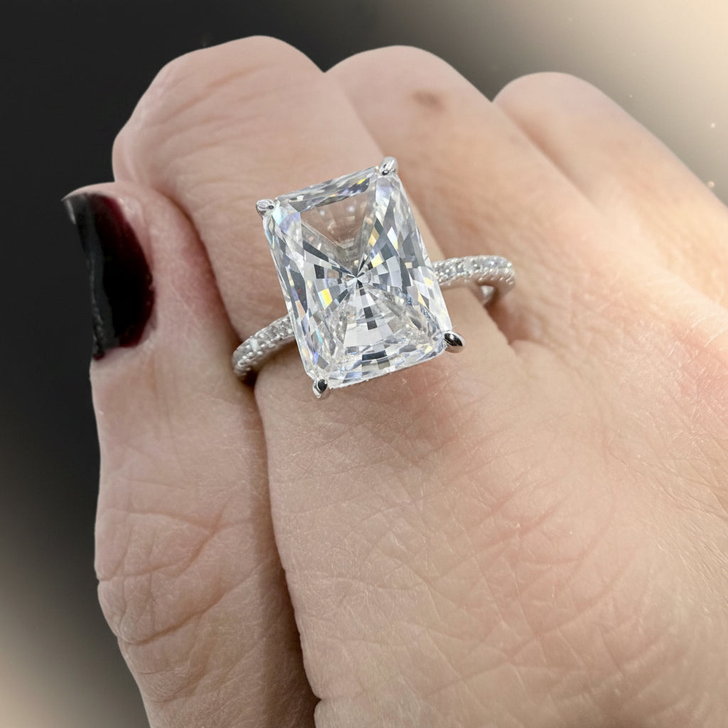 Siena Emerald Cut Simulated Diamond Solitaire Ring