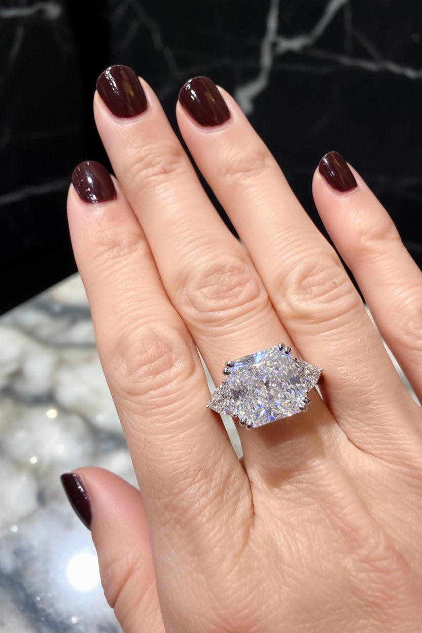 5 CT Square Simulated Diamond Ring