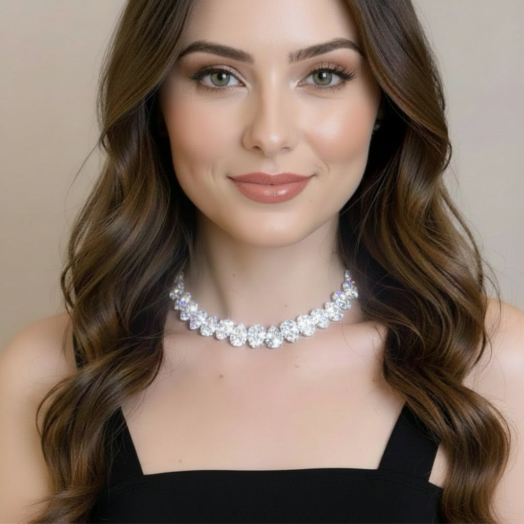 Anna Wintour Pear Shape Crystal Necklace