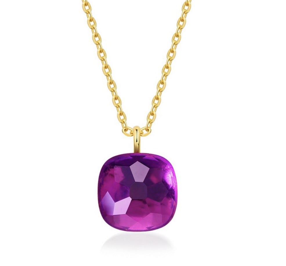 Priscilla Faceted Gemstone Pendant Necklace