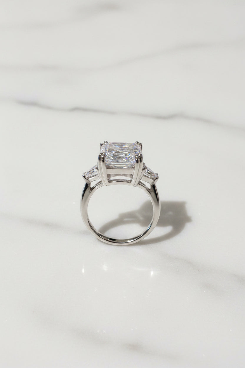 5 CT Square Simulated Diamond Ring