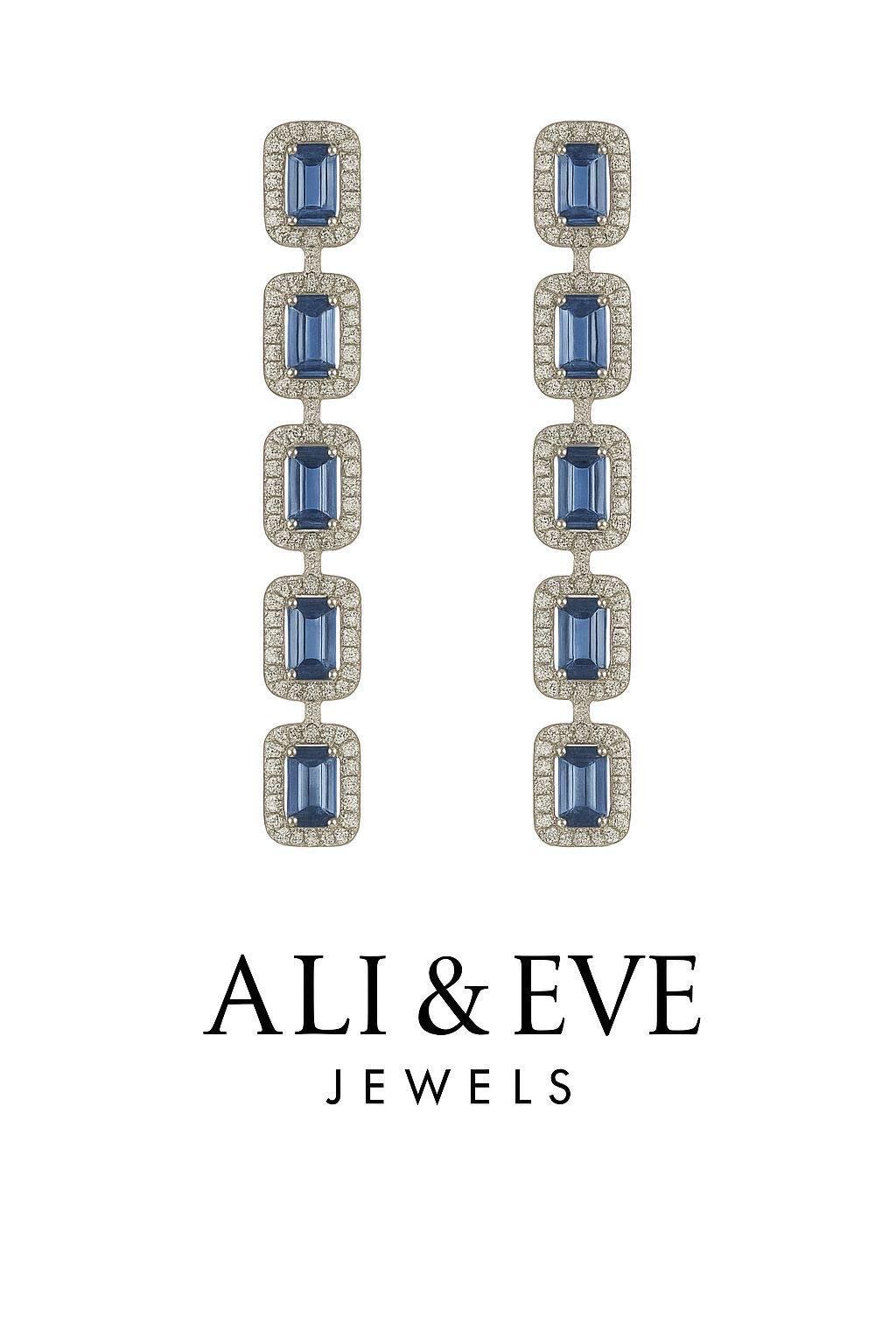 Sapphire Chain Link Earrings