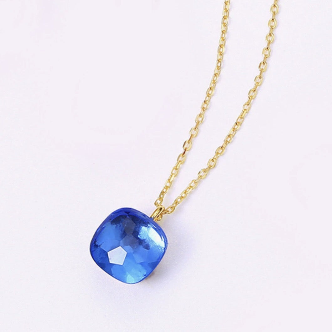 Priscilla Faceted Gemstone Pendant Necklace