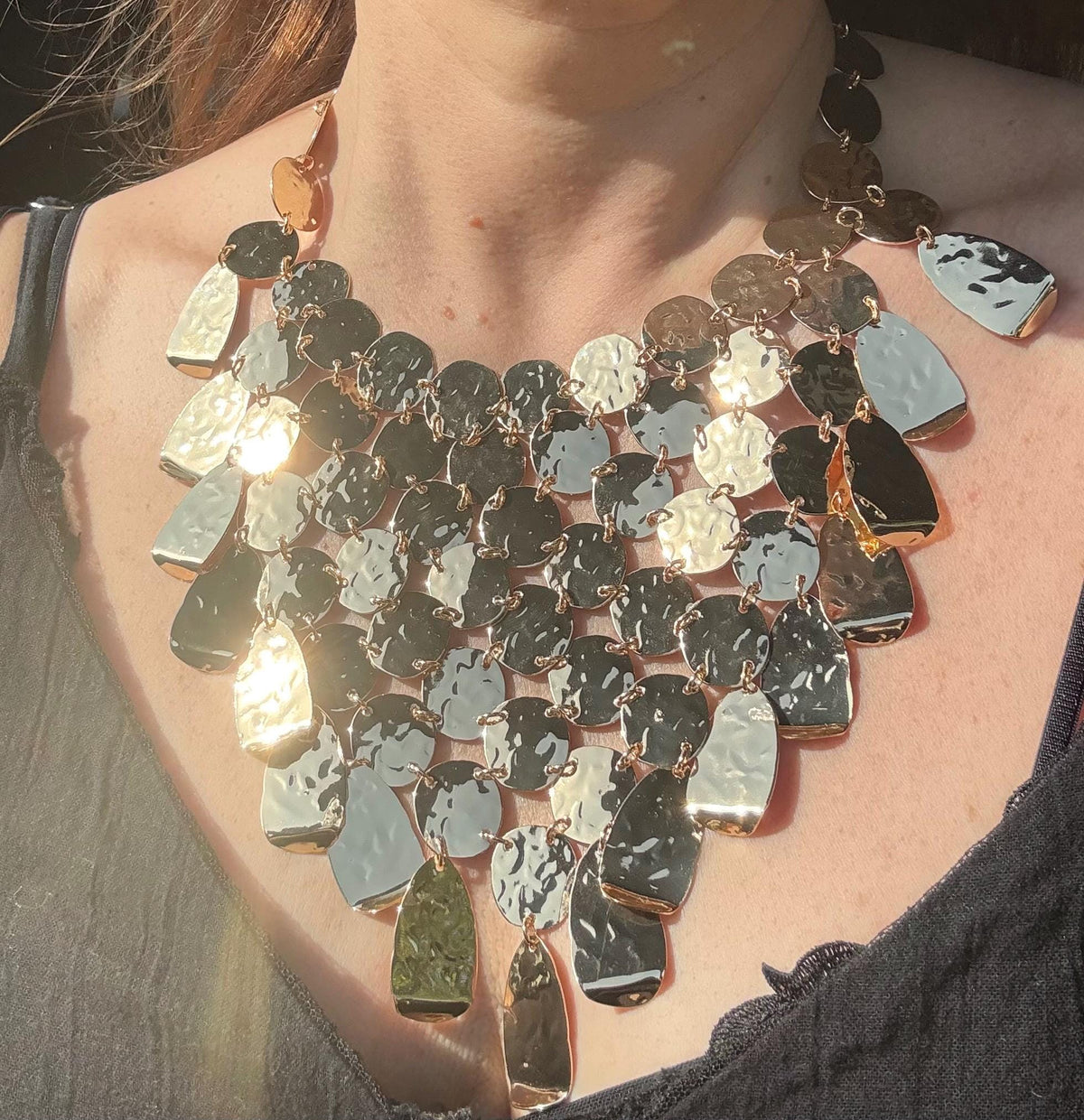 Large Versailles Gold Bib Necklace