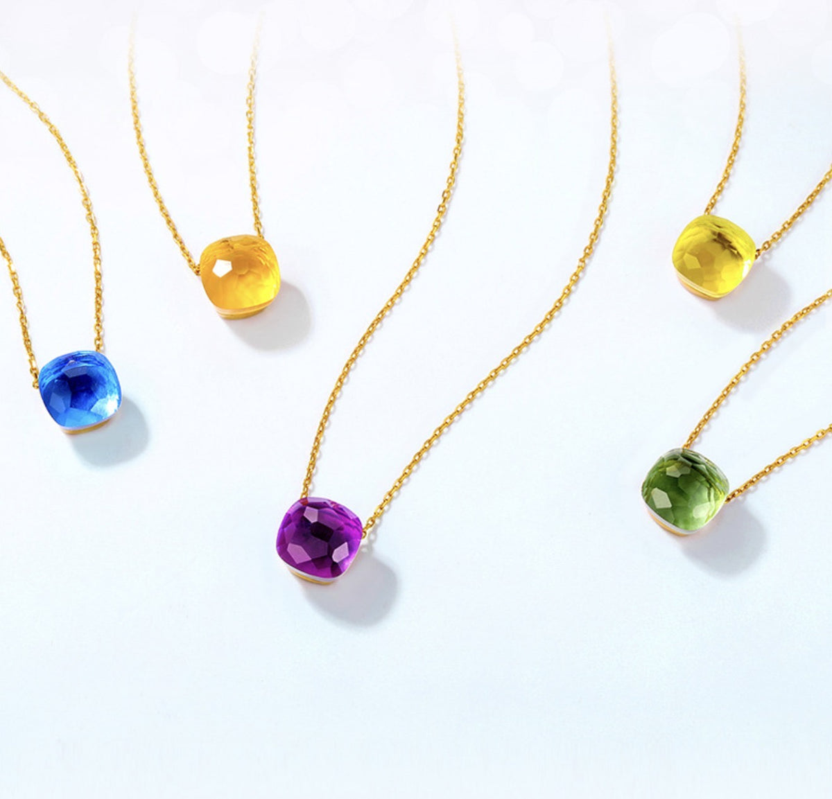 Priscilla Faceted Gemstone Stationary Necklace