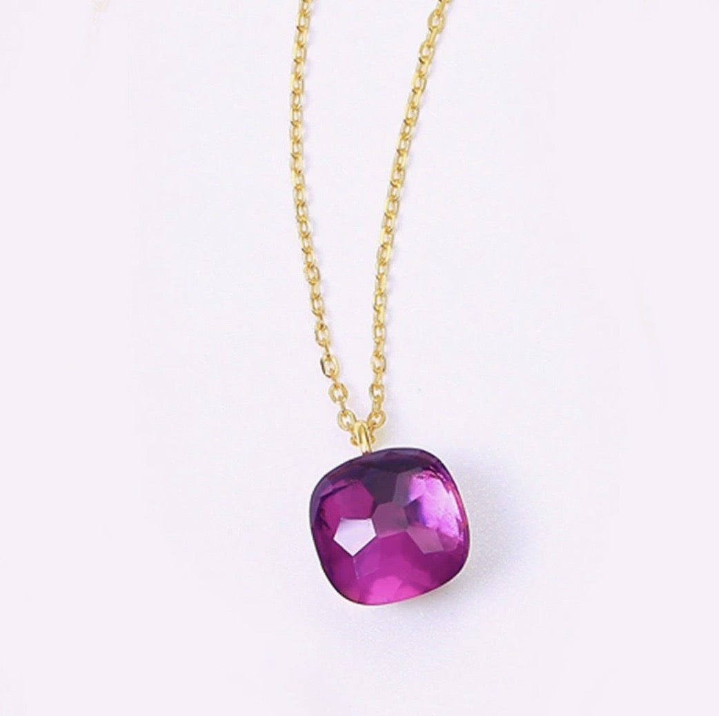 Priscilla Faceted Gemstone Pendant Necklace