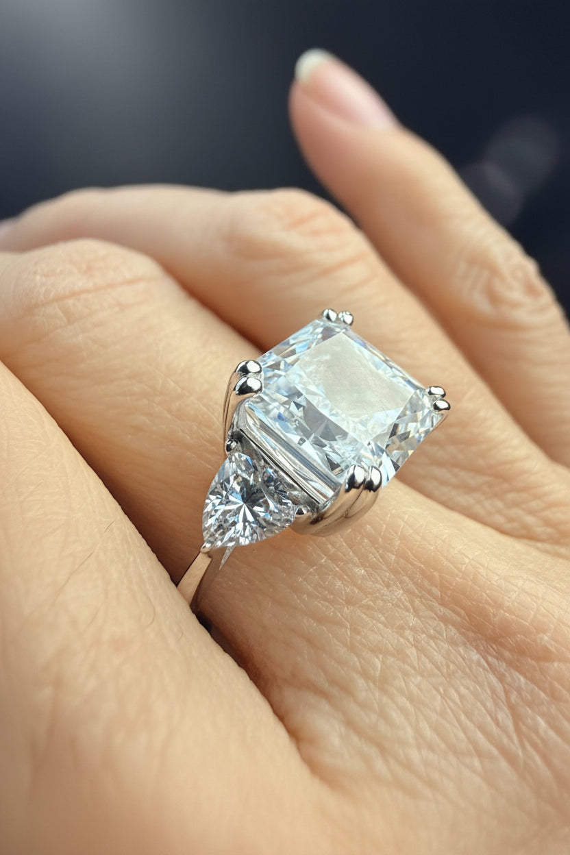 5 CT Square Simulated Diamond Ring
