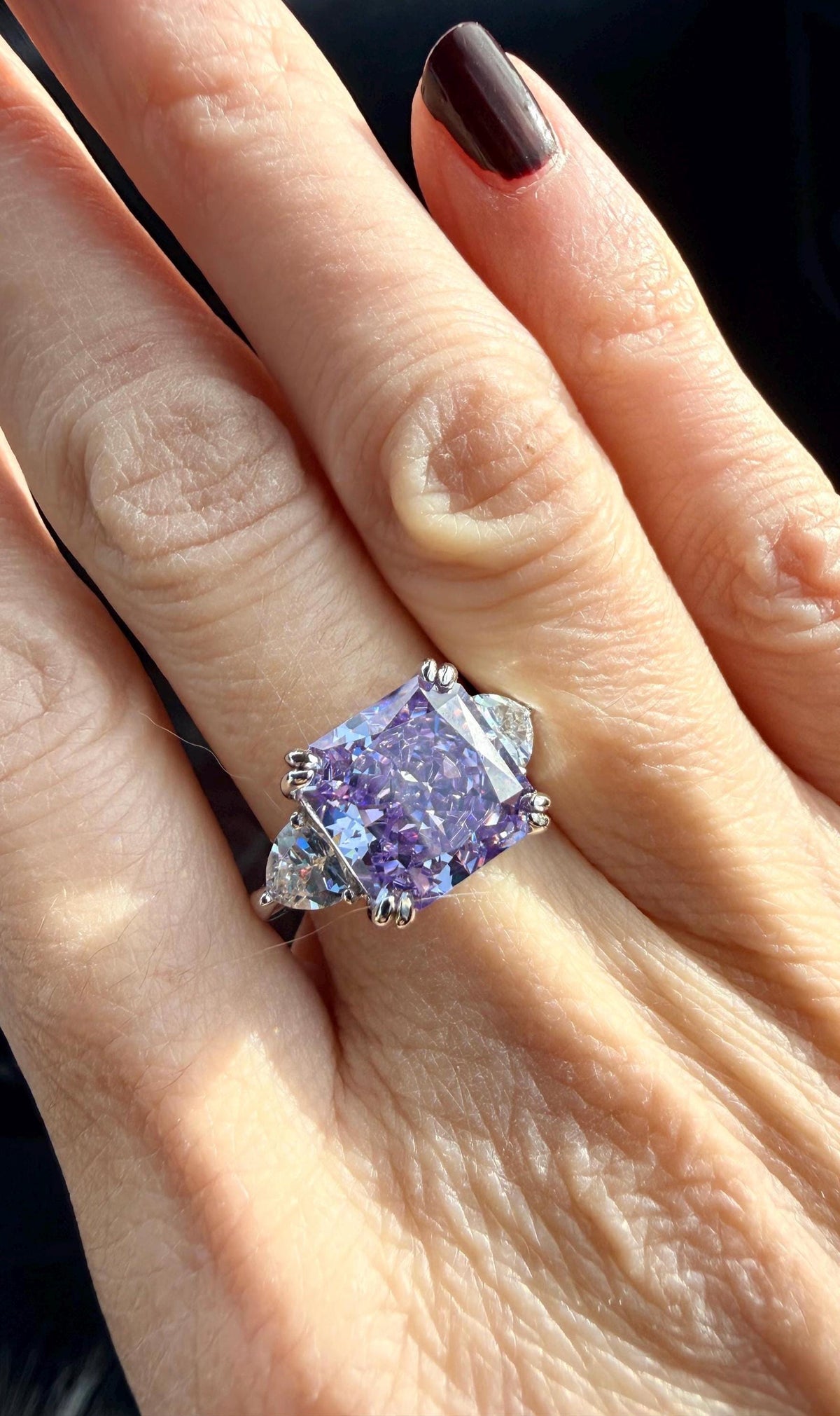 5 CT Square Simulated Diamond Ring