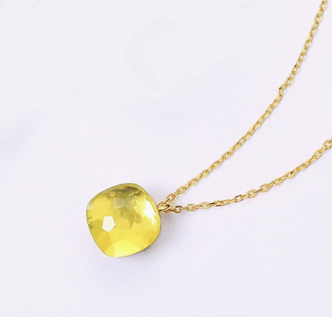 Priscilla Faceted Gemstone Pendant Necklace