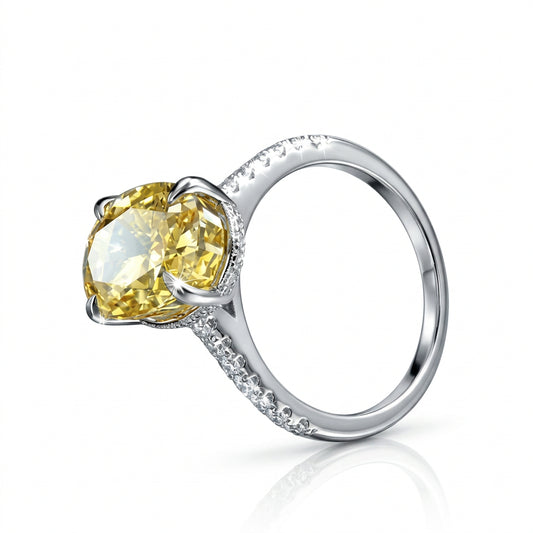 4 CT Canary Oval Simulated Diamond Ring