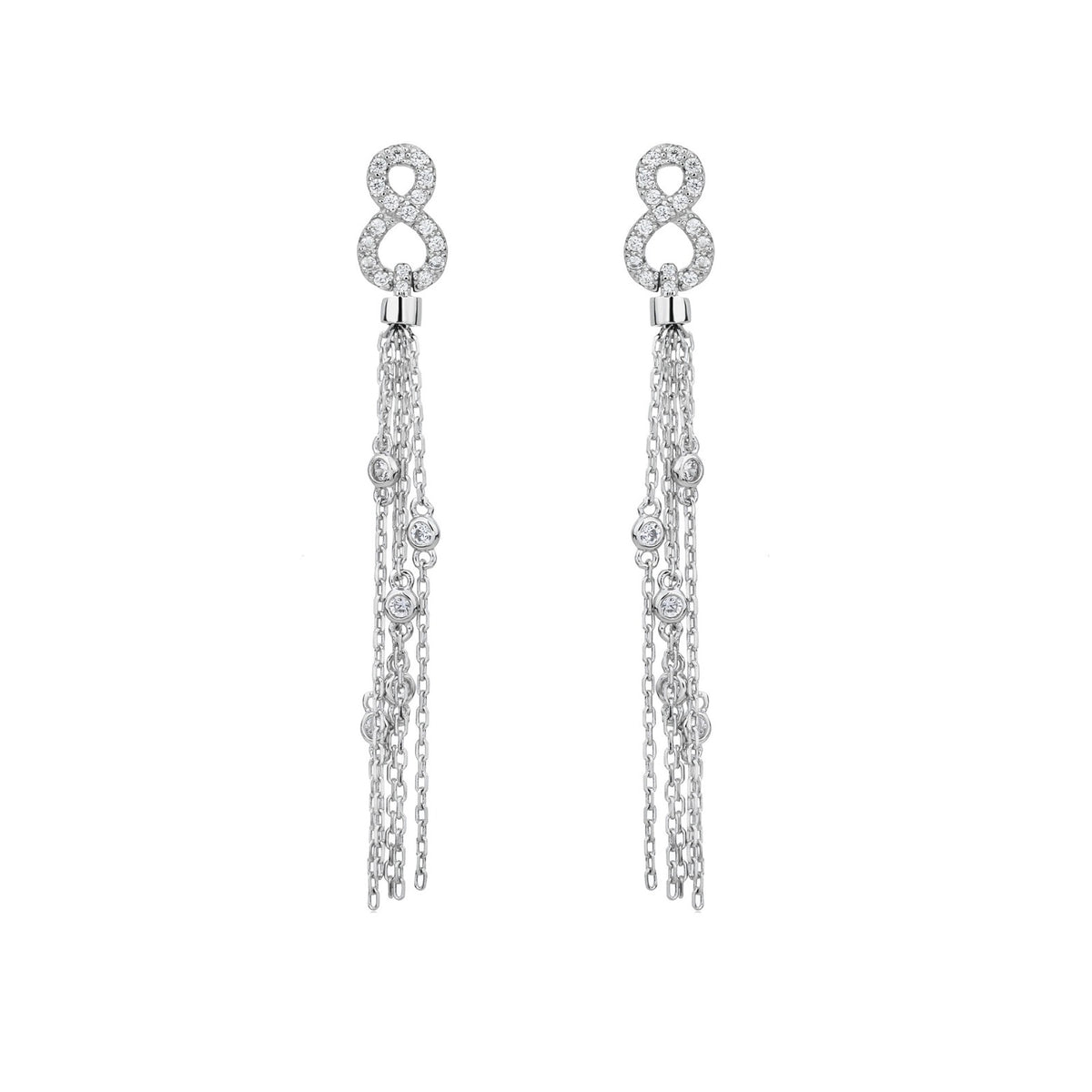 Infinity Chain Tassel Earrings