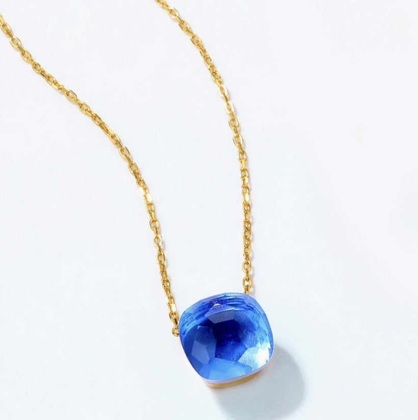 Priscilla Faceted Gemstone Stationary Necklace