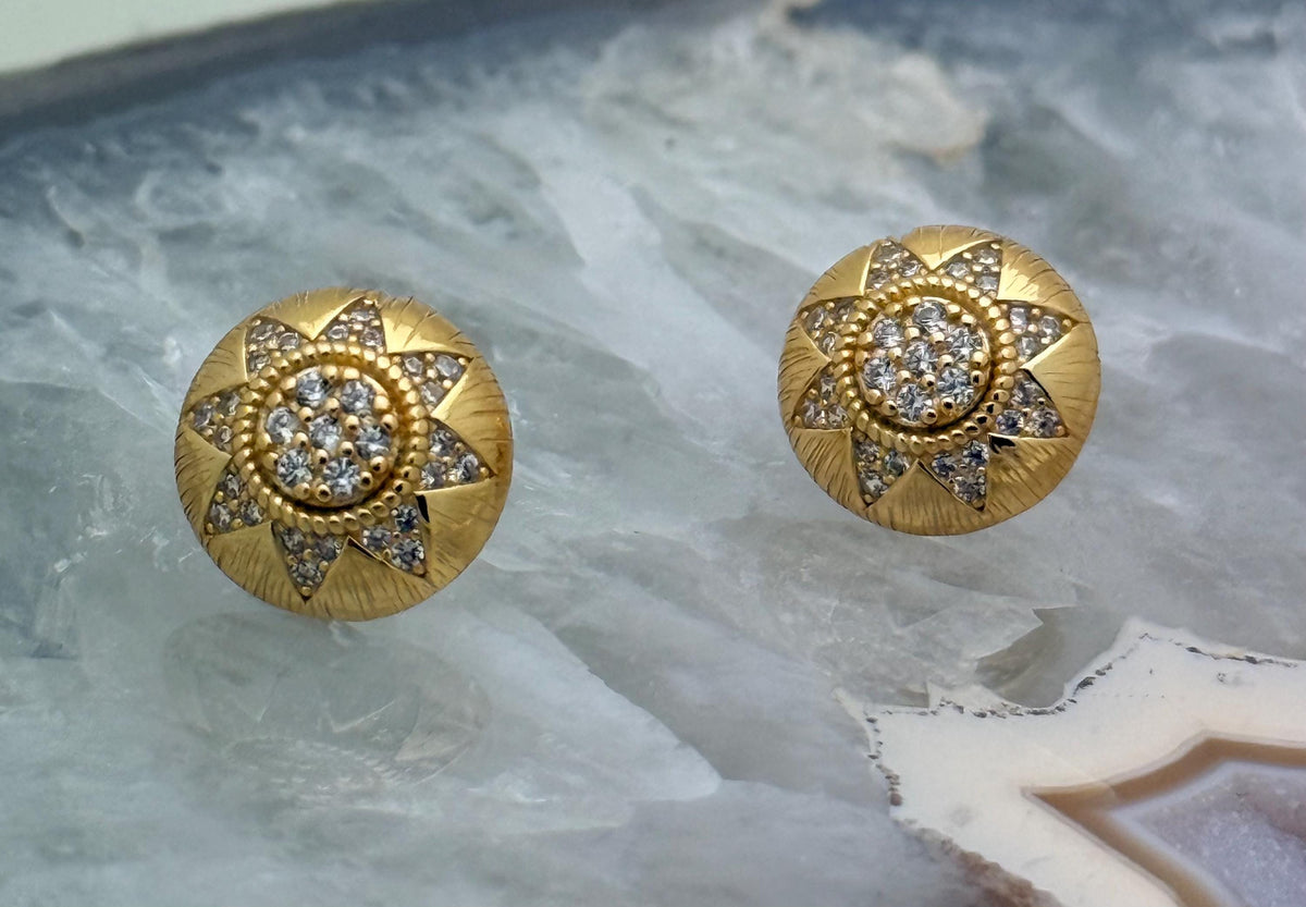 18k Hand-Brushed Italian Gold Earrings