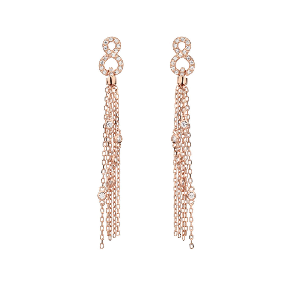 Infinity Chain Tassel Earrings