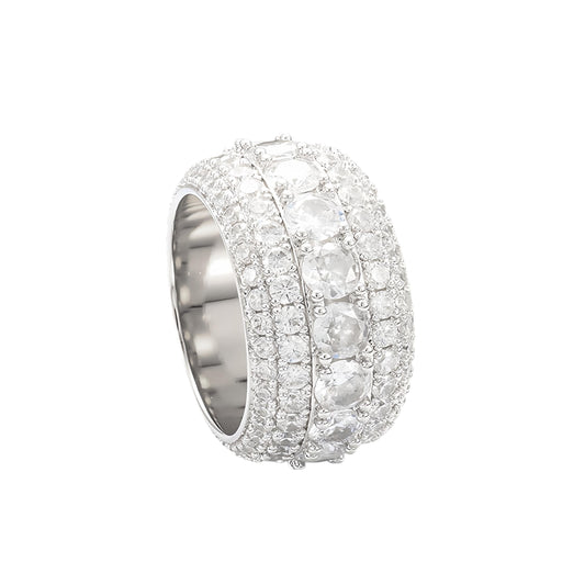 Ornate Moissanite Diamond Eternity Band
