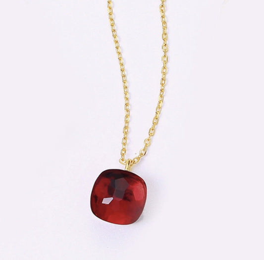 Priscilla Faceted Gemstone Pendant Necklace