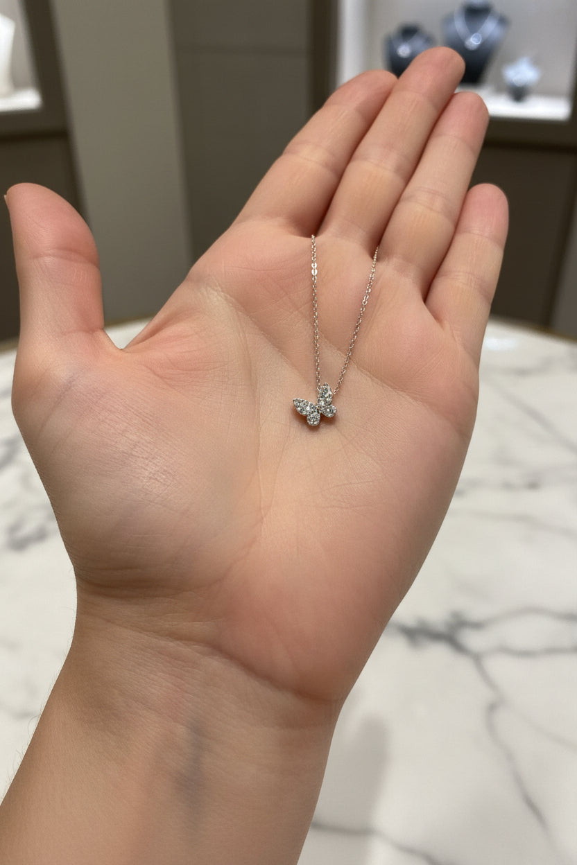 Diamond Flutter Butterfly Necklace