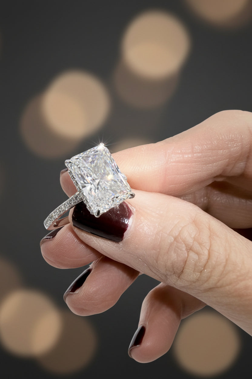 Siena Emerald Cut Simulated Diamond Solitaire Ring