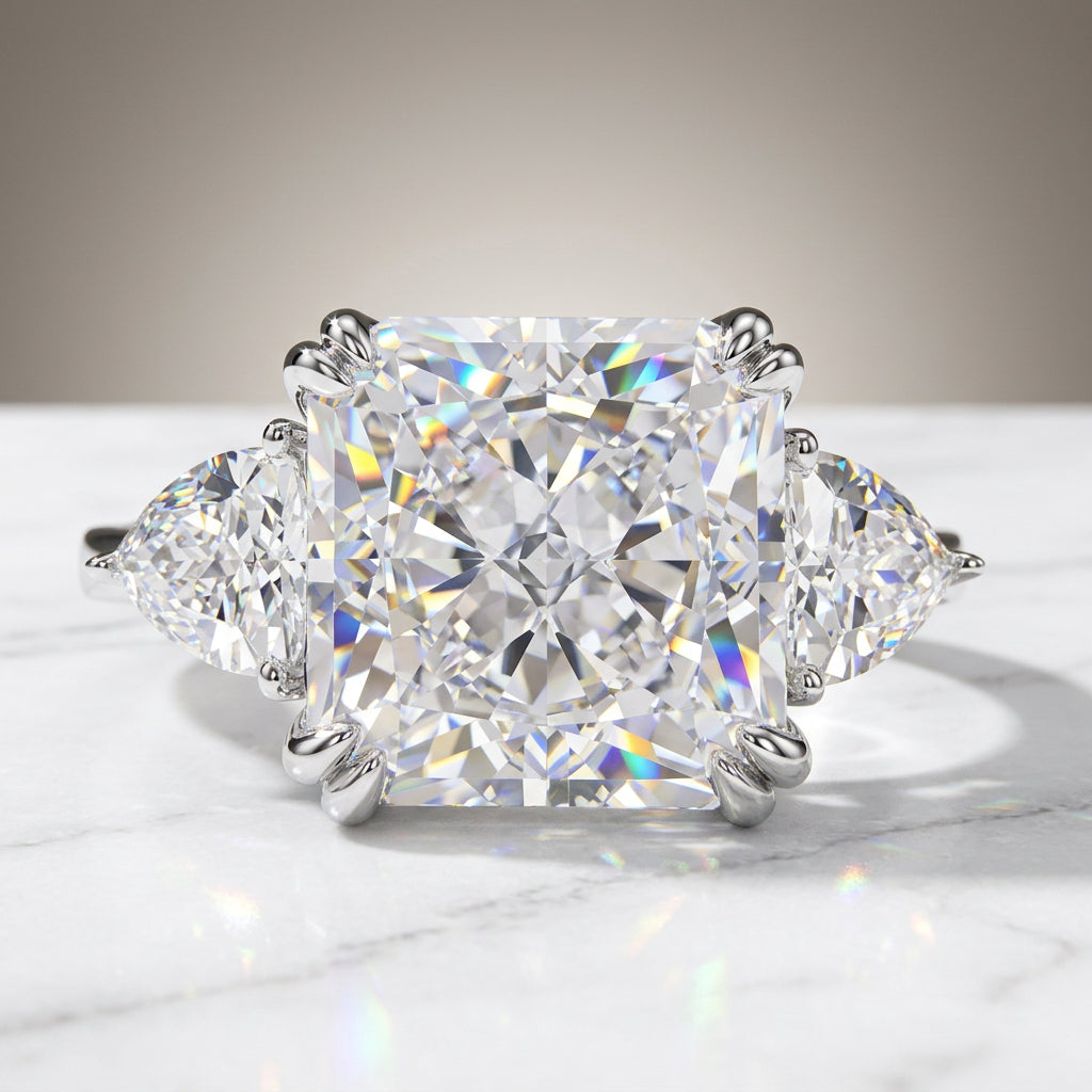 5 CT Square Simulated Diamond Ring