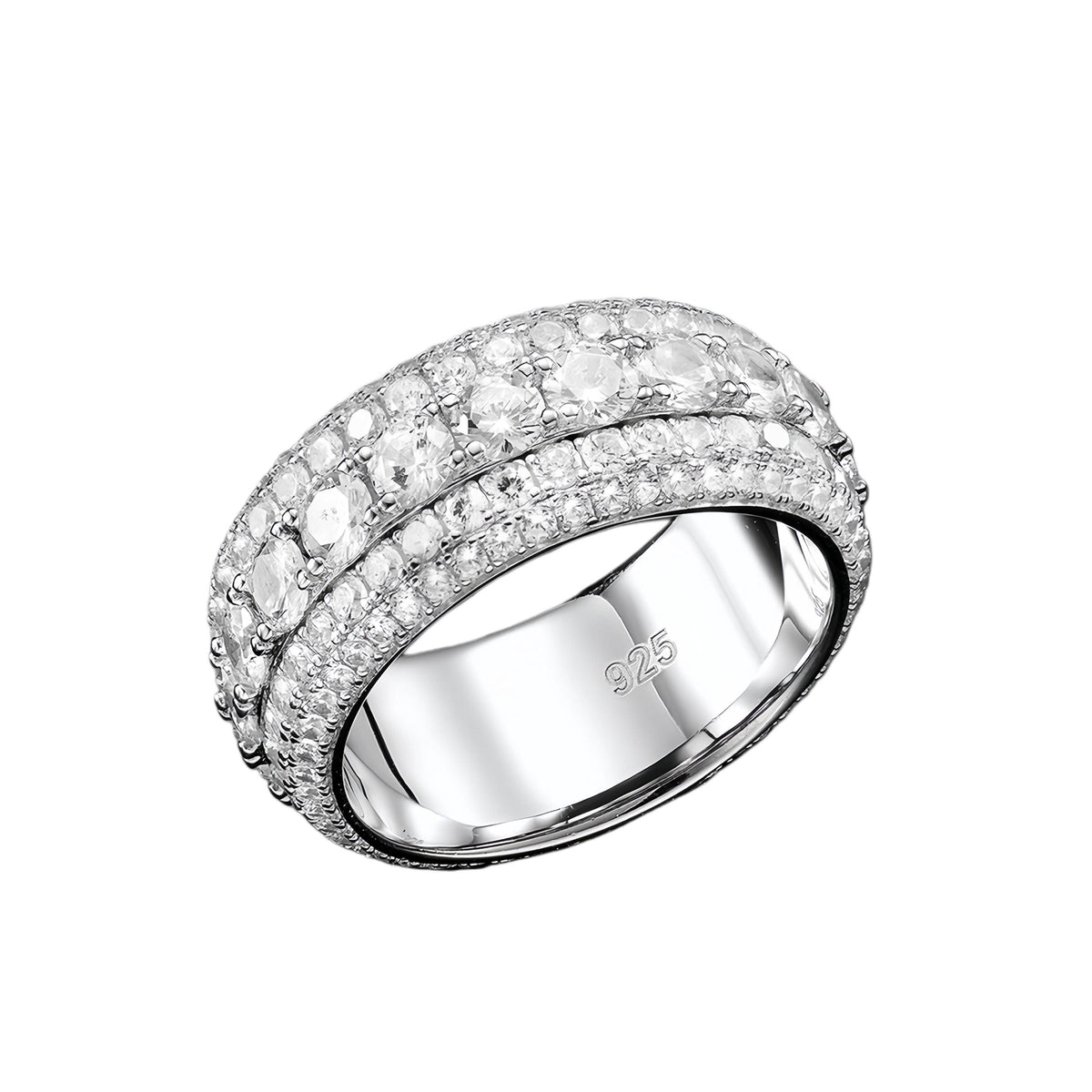 Ornate Moissanite Diamond Eternity Band
