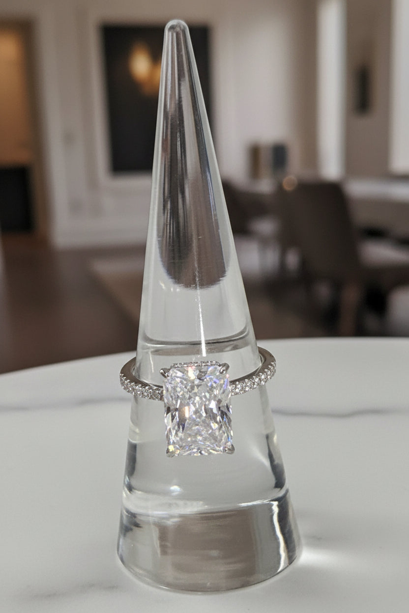 Siena Emerald Cut Simulated Diamond Solitaire Ring