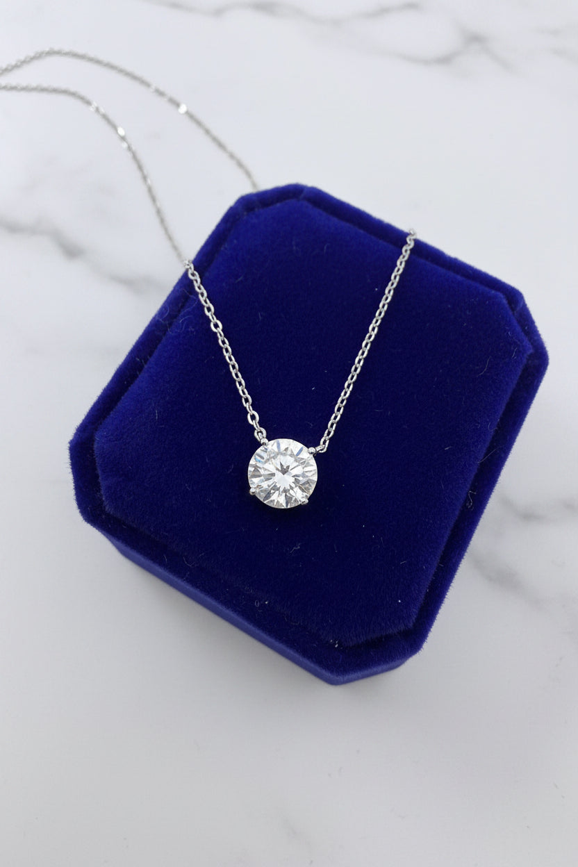 Moissanite Solitaire Stationary Necklace