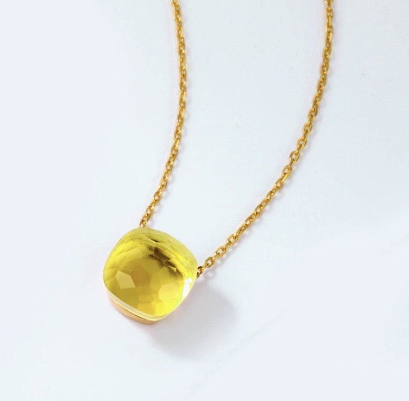 Priscilla Faceted Gemstone Stationary Necklace