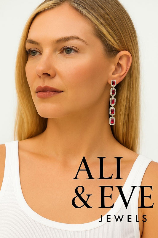 Ruby Chain Link Earrings