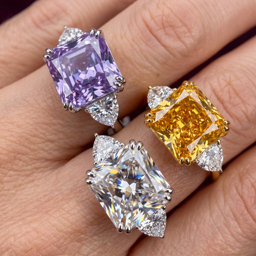5 CT Square Simulated Diamond Ring