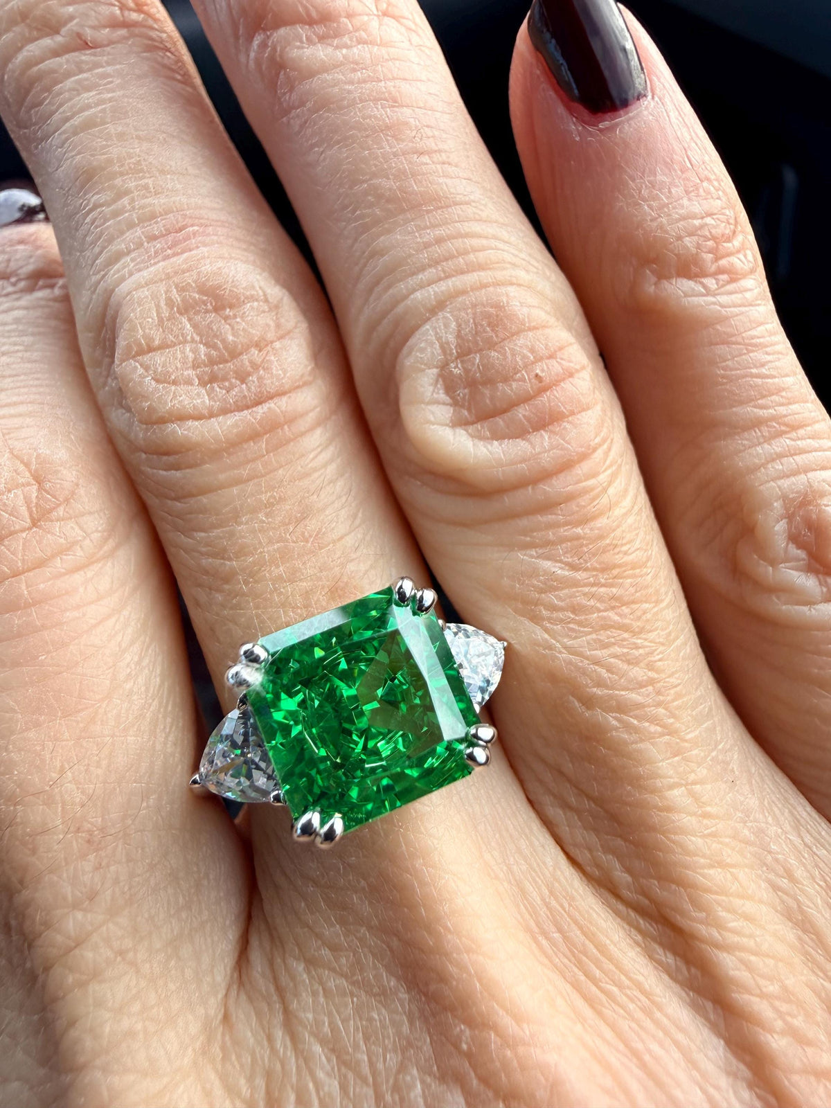 5 CT Square Simulated Diamond Ring