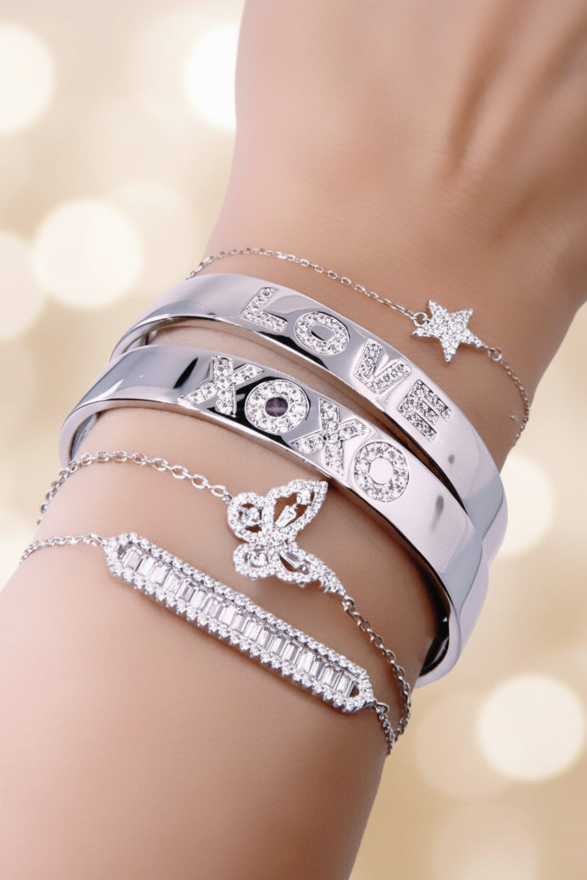 Sterling Silver Baguette Bar Bracelet
