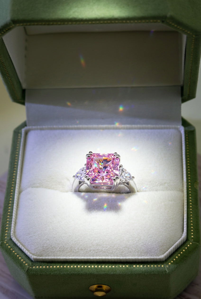 5 CT Square Simulated Diamond Ring