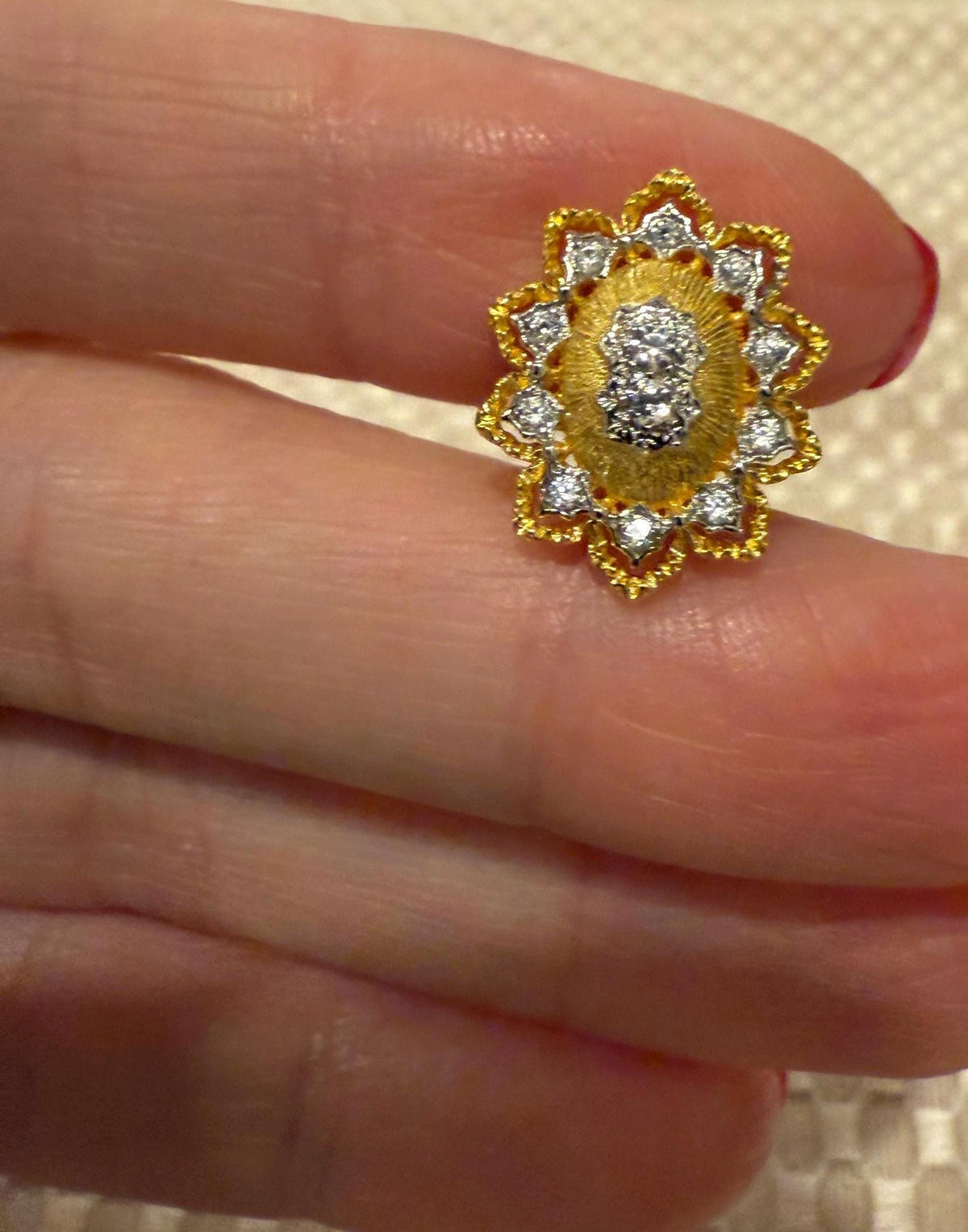 14k Hand-Brushed Filigree Sole Regale Earrings
