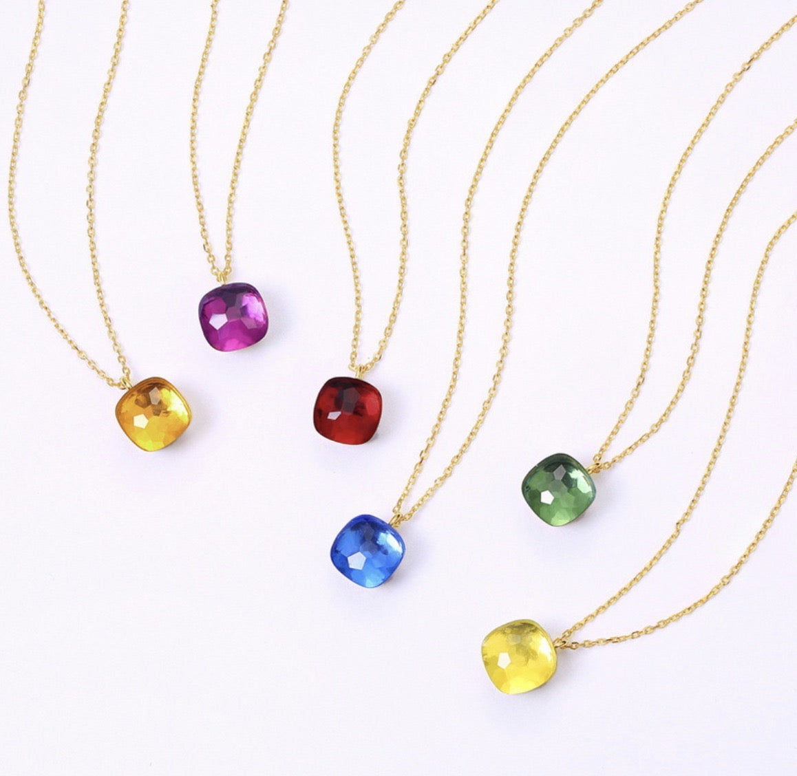 Priscilla Faceted Gemstone Pendant Necklace