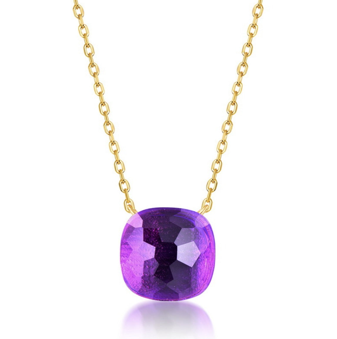 Priscilla Faceted Gemstone Stationary Necklace