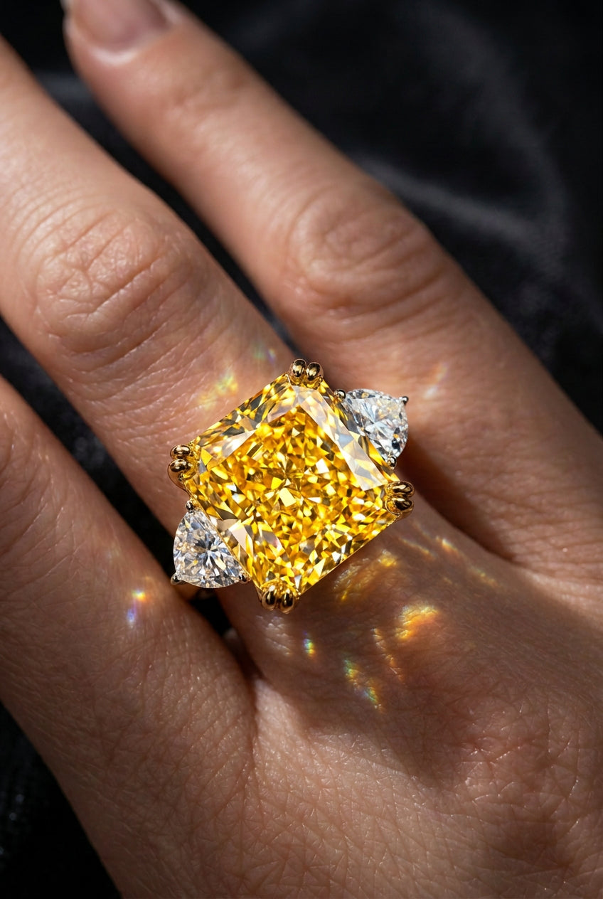 5 CT Square Simulated Diamond Ring