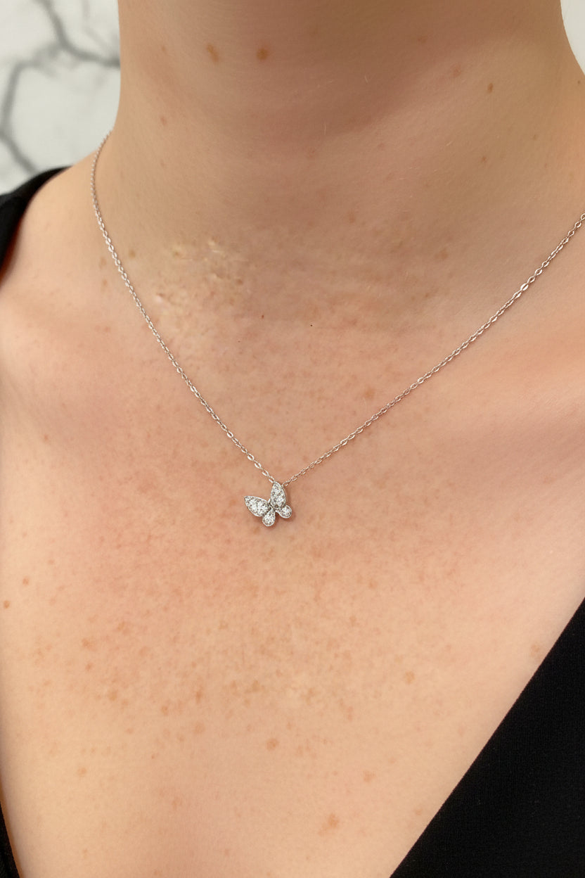 Diamond Flutter Butterfly Necklace
