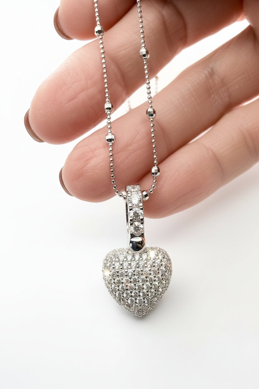 Heart Pavé Pendant Necklace