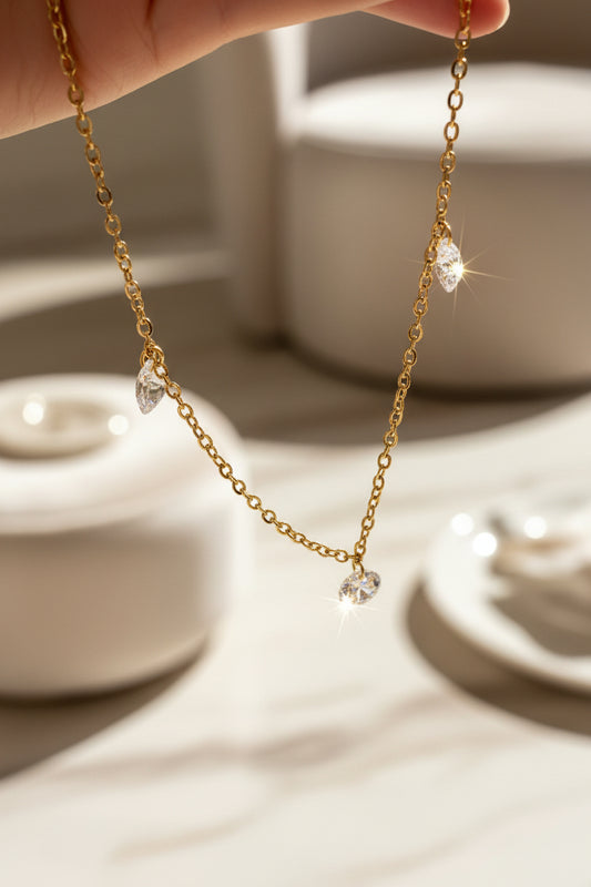 14K Floating Sparkle Necklace