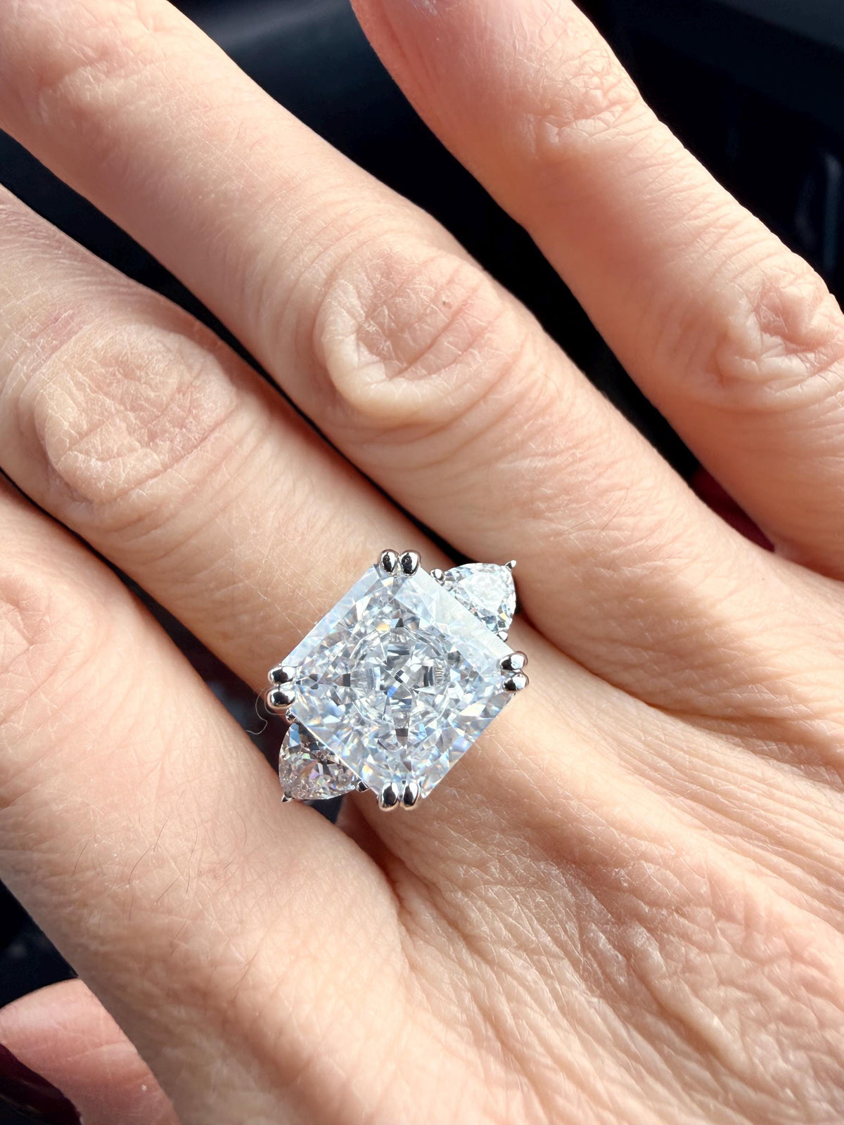 5 CT Square Simulated Diamond Ring