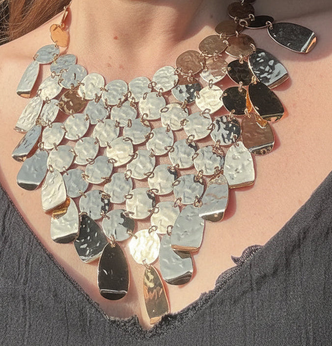 Large Versailles Gold Bib Necklace