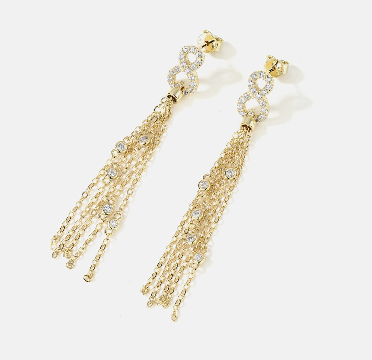 Infinity Chain Tassel Earrings