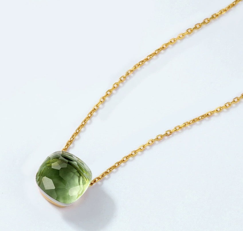 Priscilla Faceted Gemstone Stationary Necklace