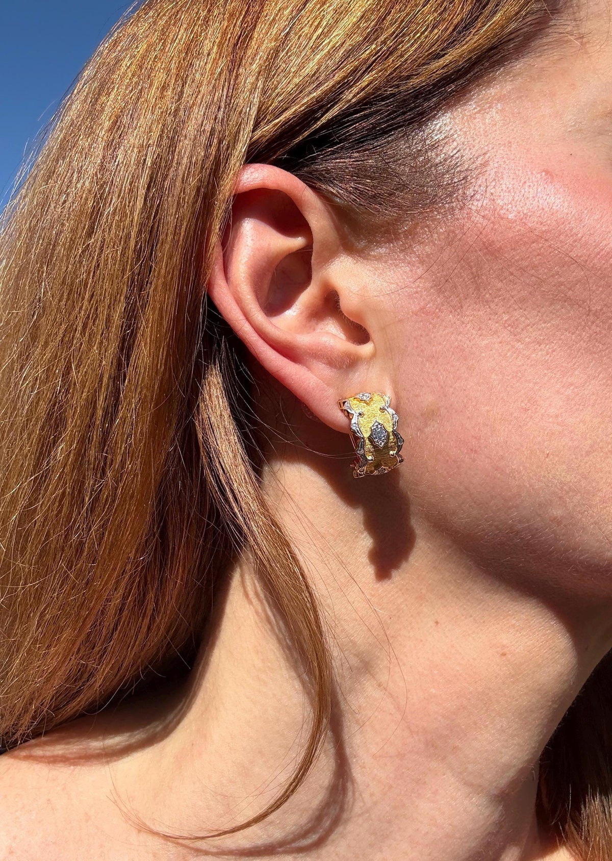 18k Hand-Brushed Stella Reale Earring