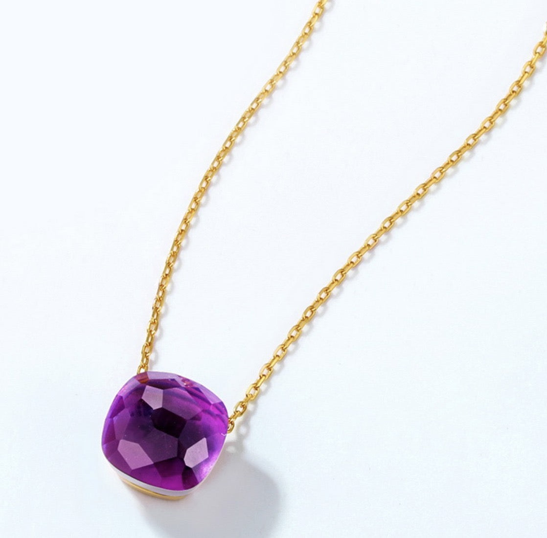 Priscilla Faceted Gemstone Stationary Necklace