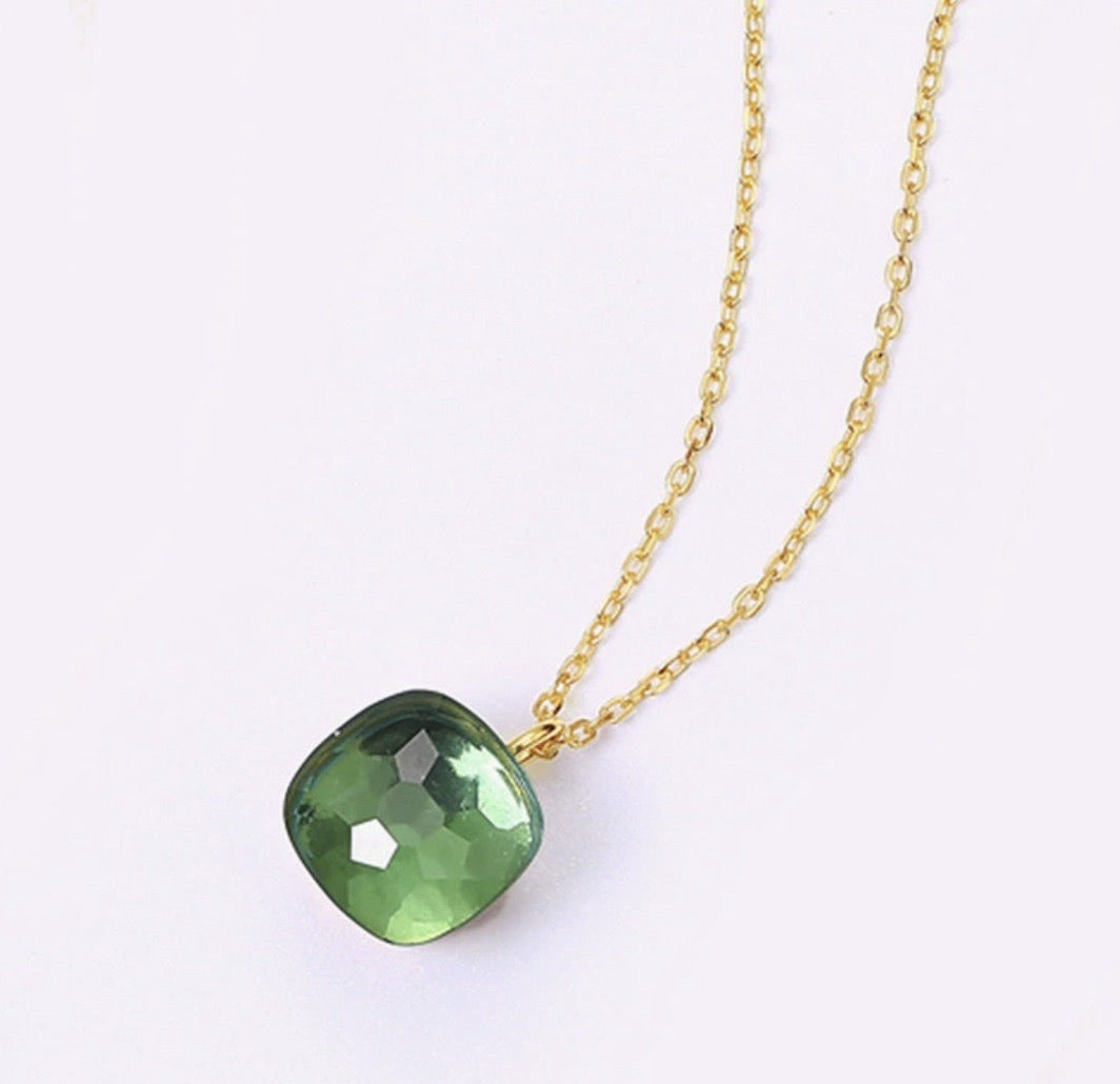 Priscilla Faceted Gemstone Pendant Necklace