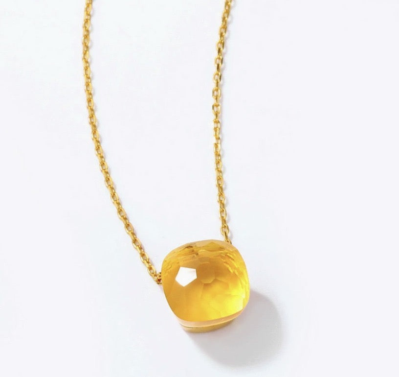 Priscilla Faceted Gemstone Stationary Necklace