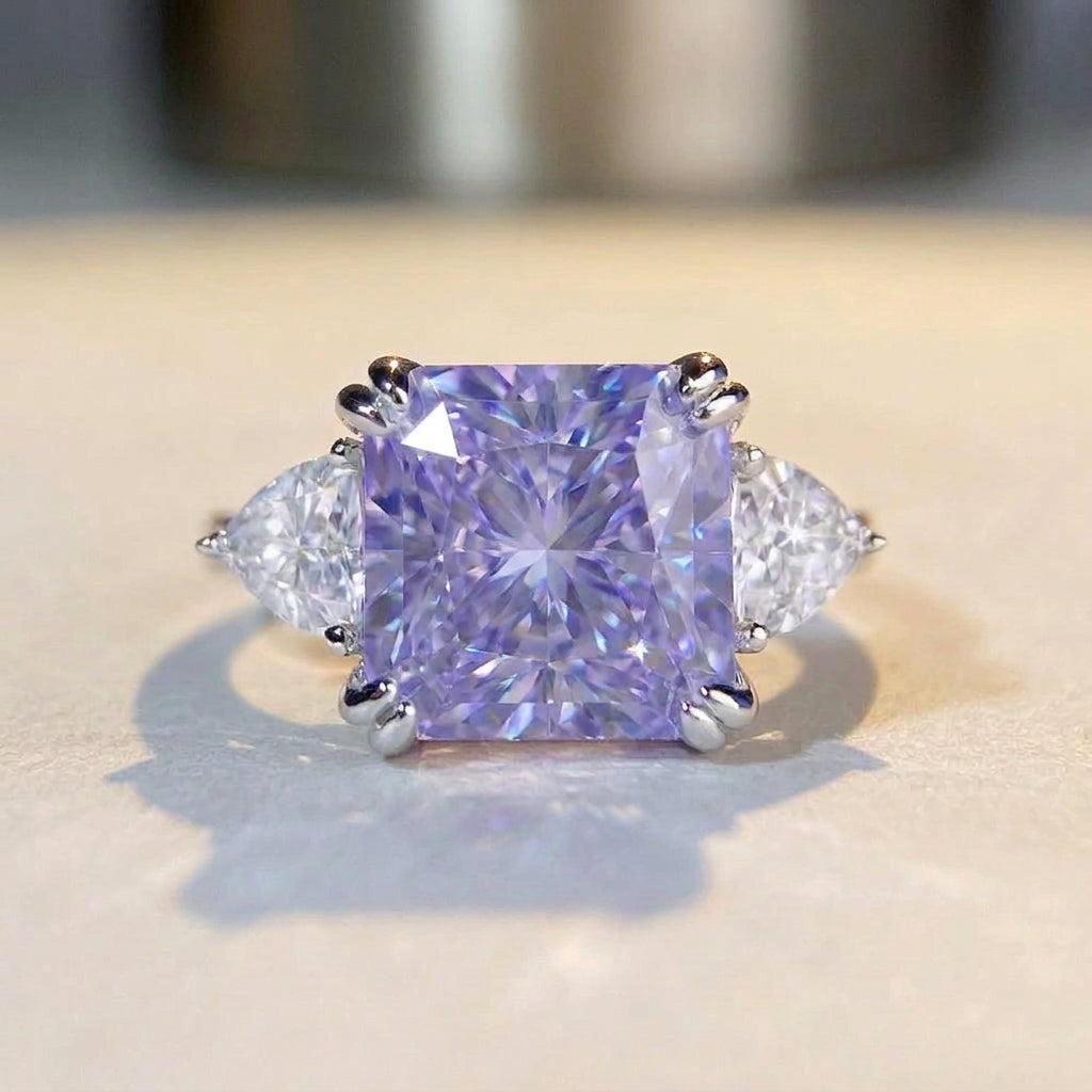 5 CT Square Simulated Diamond Ring