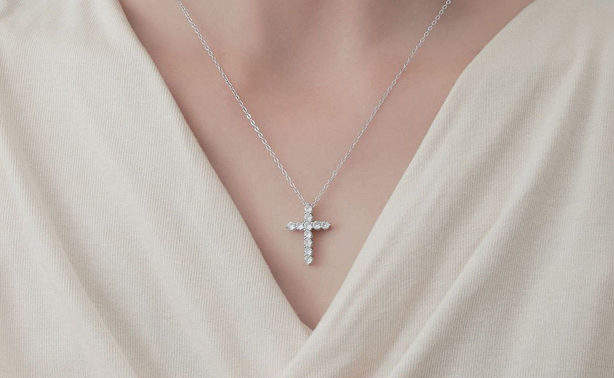 Moissanite Cross Necklace