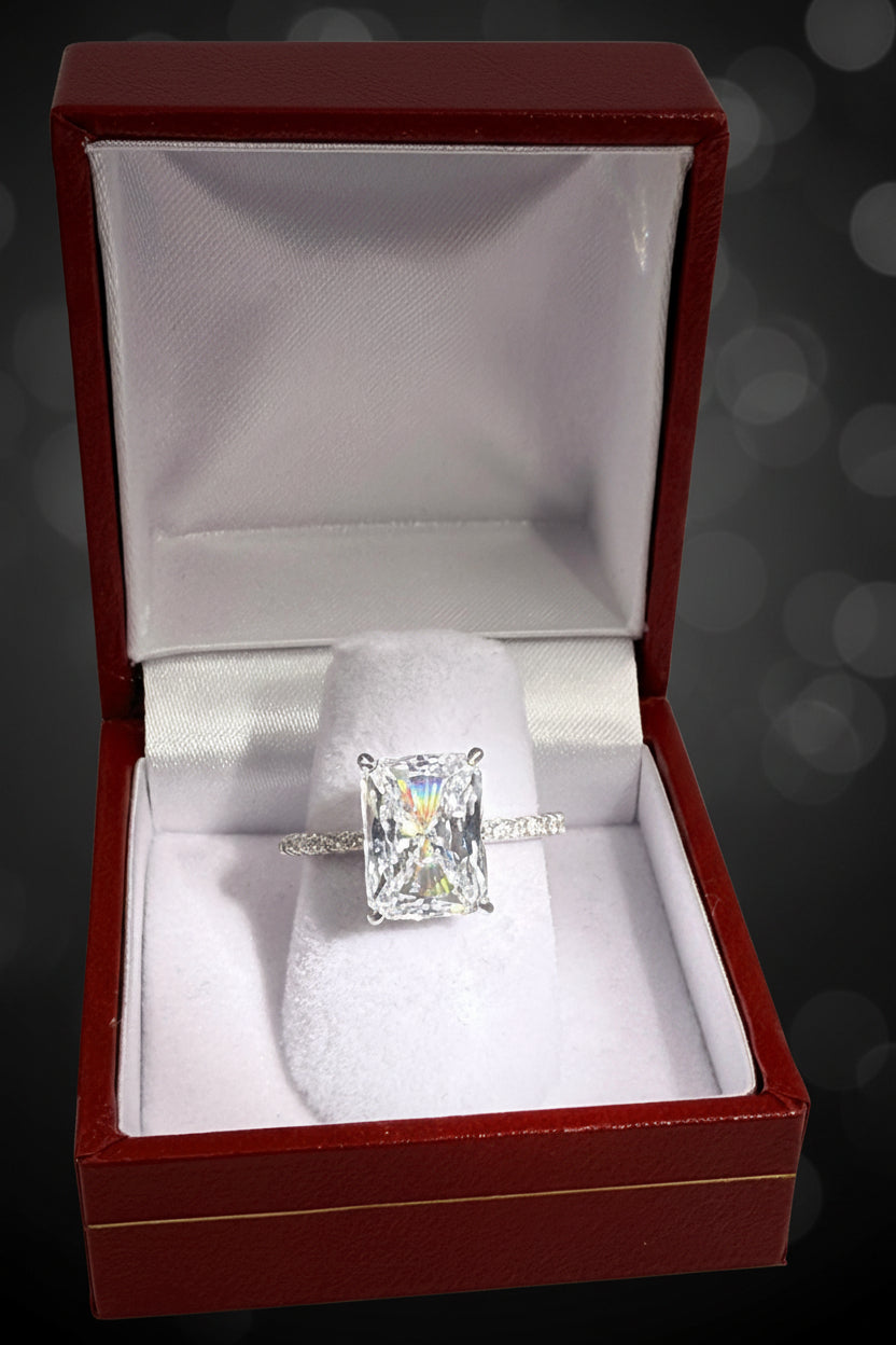 Siena Emerald Cut Simulated Diamond Solitaire Ring